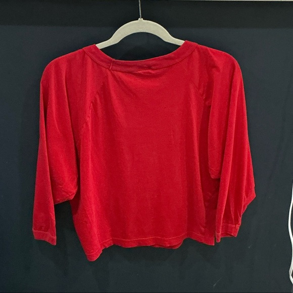 Benetton Made in Italy Red 100% Cotton Long Sleeve Top Size S - Picture 3 of 3